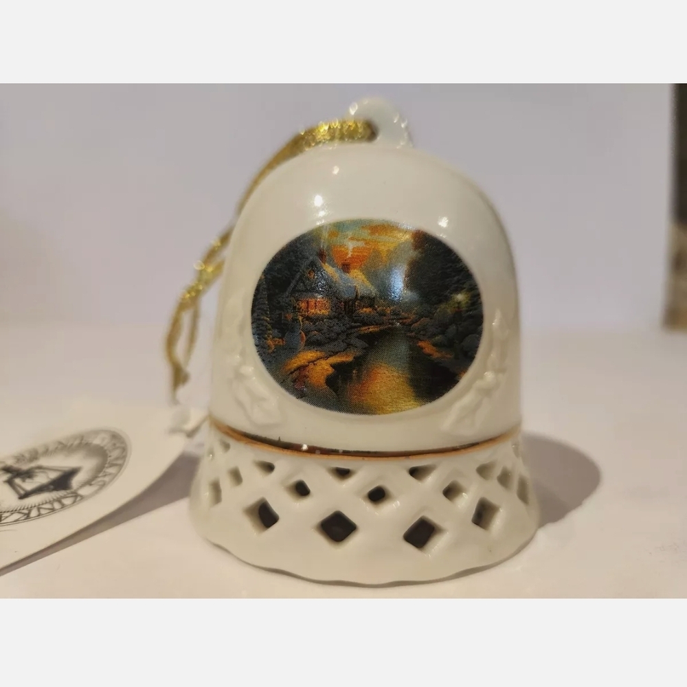 Thomas Kinkade Victorian Bell Ornament Decor Painter of Light 3" NWT